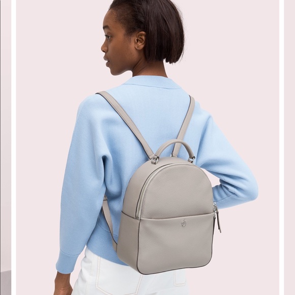 🔥SALE🔥 KATE SPADE TAUPE MEDIUM LEATHER BACKPACK - Picture 8 of 8